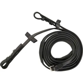 Gumové otěže STUBBEN Slimline 1/2" s háčky Tmavě hnědá PONY