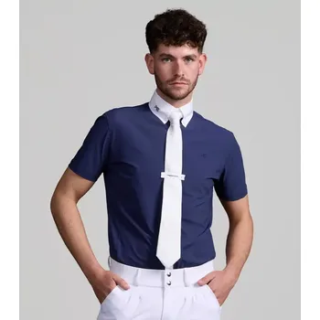 Jezdecké sako Pánská závodní košile Premier Equine Rubato Modrá L