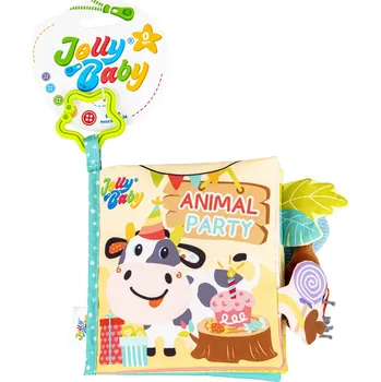 Mix JOLLYBABY Měkká senzorická knížka - Oslava zvířátek