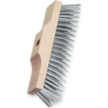 Lessmann 146301 | Metla s kovovými štětinami v dřevěném držáku s uchycením průměr 23 mm 6-řadá, ocelový drát, rovný 0,50