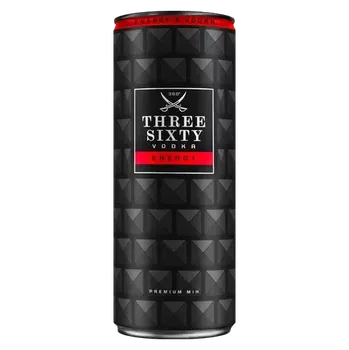 Míchaný nápoj Three Sixty Energy Vodka 10% 0,33l