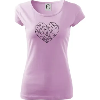 Dámské tričko Srdce geometrie - Dámské triko Pure - 3XL ( Orchid )