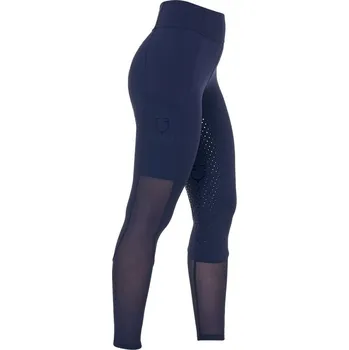 Vybavení pro jezdce Dámské jezdecké legíny Equestro s mesh detailem navy M
