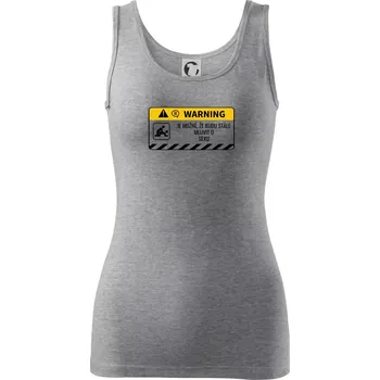 Dámské tričko Warning mluvení - sex - Dámské tílko - S ( Tmavě šedý melír )