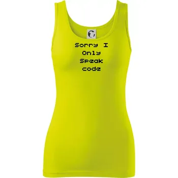 Dámské tričko Sorry I Only Speak code - Dámské tílko - 2XL ( Limetková )