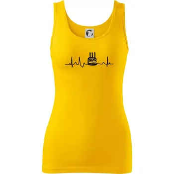 Dámské tričko Ekg dort - Dámské tílko - M ( Žlutá )