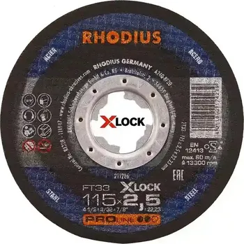 Řezný kotouč Rhodius 211286 | Řezný kotouč 115x2,5x22,23 mm, FT33 X-LOCK, rovný