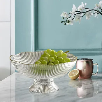 Průhledná Dekorativní Miska na Podstavci – Košík na Ovoce a Občerstvení