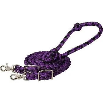 Westernové otěže WEAVER Braided Split 3/4" x 8' Fialová