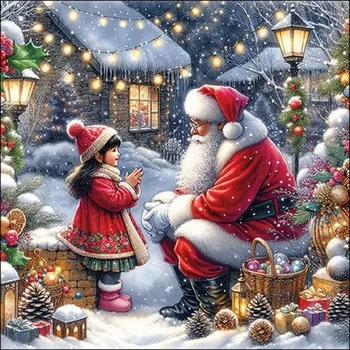 Papírový kapesník Vánoční papírové ubrousky Povídání se Santou 20 ks