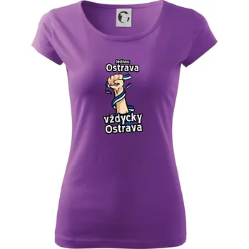 Dámské tričko Jednou Ostrava vždycky Ostrava - Dámské triko Pure - XS ( Fialová )