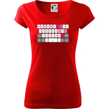 Dámské tričko Klávesnice miluju tě - Dámské triko Pure - S ( Červená )