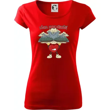 Dámské tričko Láska hory přenáší - Dámské triko Pure - 3XL ( Červená )