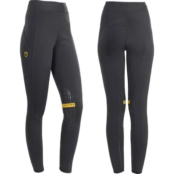 Jezdecké oblečení Dámské jezdecké legíny EQUESTRO černá/žlutá XS