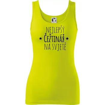 Dámské tričko Nejlepší češtinář na světě - Dámské tílko - 2XL ( Limetková )