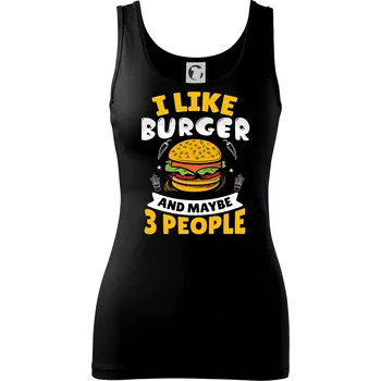 Dámské oblečení I like burger and maybe 3 people - Dámské tílko - S ( Černá )