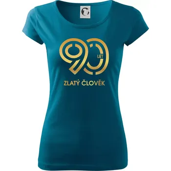 90 let zlatý člověk - Dámské triko Pure - XS ( Petrolejová )