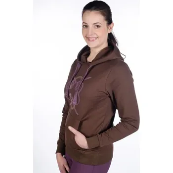 Jezdectví Dámská mikina HKM Arctic Bay tm. hnědá M