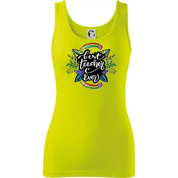 Barevné tužky best teacher ever - Dámské tílko - L ( Limetková )