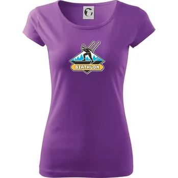 Dámské tričko Biathlon logo - Dámské triko Pure - 3XL ( Fialová )