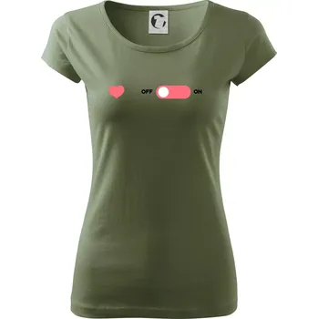Dámské tričko Love OFF - Dámské triko Pure - S ( Khaki )