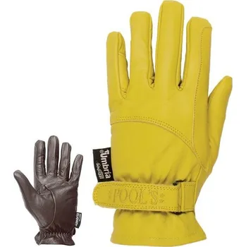 Jezdecké rukavice Westernové kožené rukavice POOL'S 174 Žlutá M