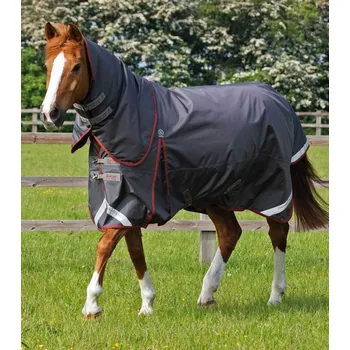 Deka pro koně Nepromokavá výběhová deka pro koně Premier Equine Buster s krčním dílem 150g 6" (135cm) šedá