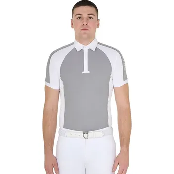 Pánské polo tričko Slim Fit Equestro bílá/šedá L