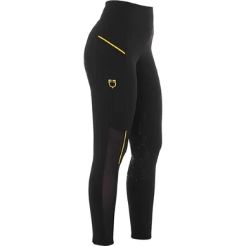 Jezdecké kalhoty Dámské legíny Equestro MICRO MESH INSERTS Černá XS