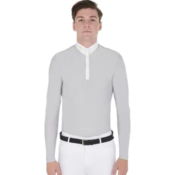 Vybavení pro jezdce Pánské závodní tričko Equestro z technického fleecu Sv. šedá XL