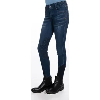 Jezdecké oblečení Dětské rajtky HKM Aymee Denim kneegrip Tmavě modrá 98/104