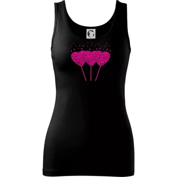 Dámské tričko Srdce balónky - Dámské tílko - M ( Černá )