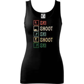 Dámské tričko Biatlon ski shoot ski - Dámské tílko - 2XL ( Černá )