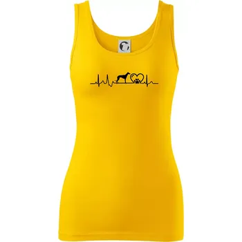 Dámské tričko Chrt - Ekg - Dámské tílko - S ( Žlutá )