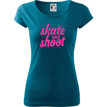 Dámské tričko Biatlon skate and shoot růžová - Dámské triko Pure - M ( Petrolejová )