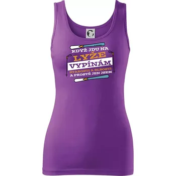 Dámské tričko Když jdu na lyže, vypínám starosti - Dámské tílko - S ( Fialová )
