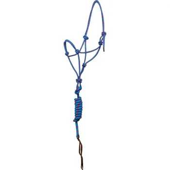 Vybavení pro koně Provazová ohlávka s vodítkem Pool's Modrá/červená