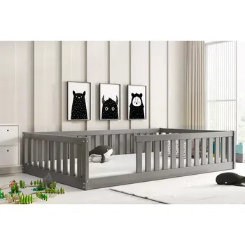 Dětsný nábytek Dětská postel se zábranou Bella 120 x 200 šedá | bez matrace