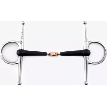 Vybavení pro koně Udidlo roubíkové gumové Premier Equine s měděným středem 4,5"