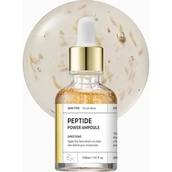 Pleťové sérum B.O.M. – Peptide Power Ampoule – Intenzivní sérum s peptidy, fermenty a 24K zlatem - 30 ml