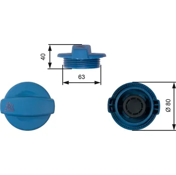 Palivová nádrž Uzavírací víčko, nádoba chladiva GATES RC237