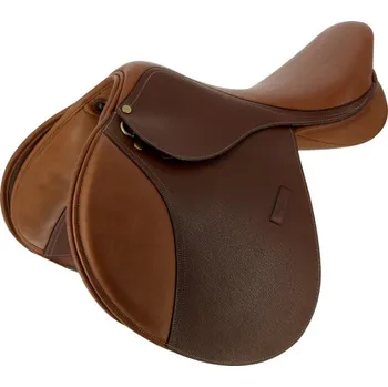 Jezdecké sedlo Skokové sedlo ERIC THOMAS FITTER zrnitá kůže Černá 17,5"