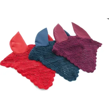 Koňská maska proti hmyzu Čabraka na uši Equestro Horse bavlněná Královská modrá