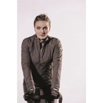 Jezdecká prošívaná bunda HKM MELODY - VÝPRODEJ kouřová fialová L