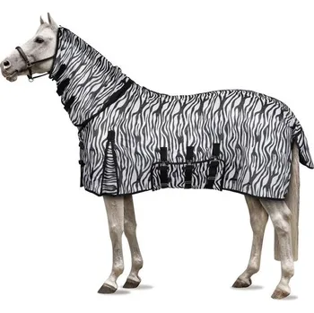Deka pro koně Síťová deka Horze Defender s krčním dílem a krytem břicha zebra 135