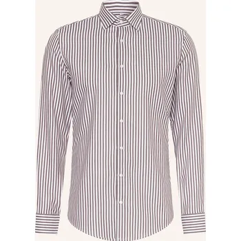 Pánská košile Seidensticker Pánská Košile Slim Fit, tmavě hnědá / bílá, 41