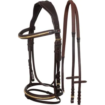 Uzdečka SUPREME CLINCHER s gumovými otěžemi Černá COB