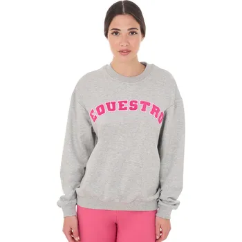 Jezdecká mikina Dámská mikina Equestro s nápisem Sv. šedá M