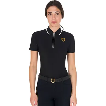 Dámské polo tričko Equestro černá/žlutá XS