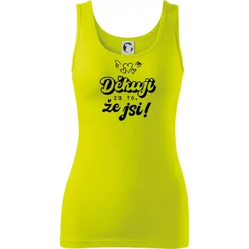 Dámské tričko Psací děkuji za to, že jsi - Dámské tílko - 2XL ( Limetková )